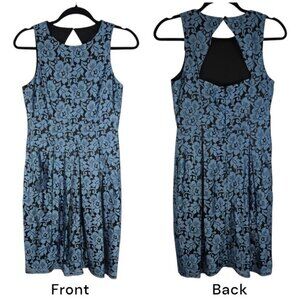 Eliza J Lace Fit & Flare Cocktail Mini Dress Blue Black Size 4